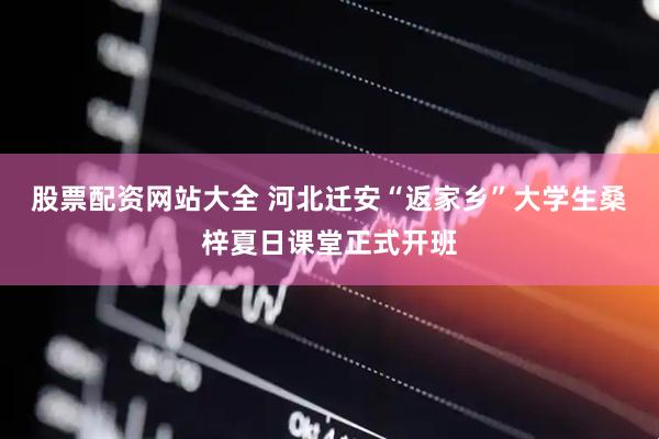 股票配资网站大全 河北迁安“返家乡”大学生桑梓夏日课堂正式开班